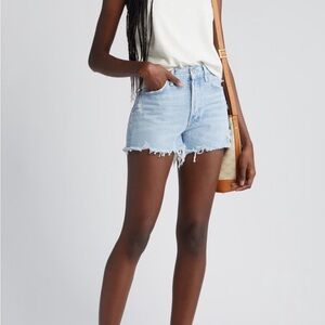 Agolde Light Blue Jean Shorts